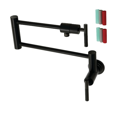 Kingston Brass KS4100CKL Kaiser Wall Mount Pot Filler Faucet, Matte Black KS4100CKL